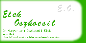 elek oszkocsil business card